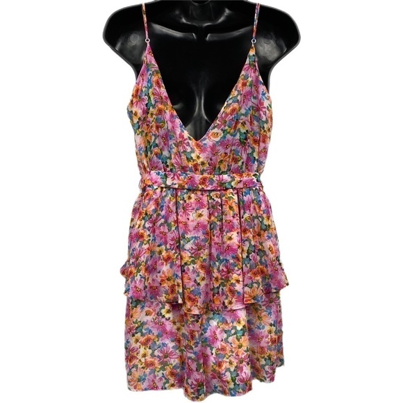 NWT | Row A Floral Print Ruffle Romper in Multi Size Large - Picture 8 of 8